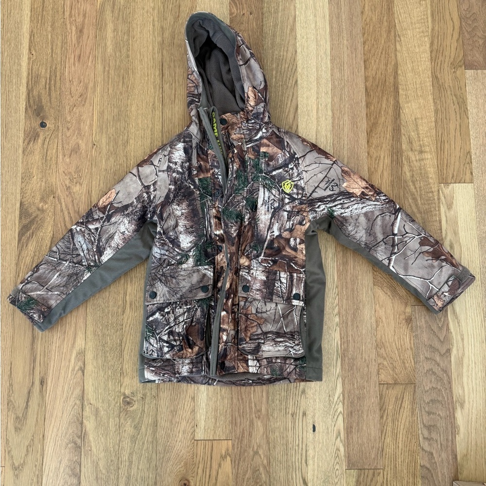 Kids Hooded Water Resistant Hunting Jacket - Size XS